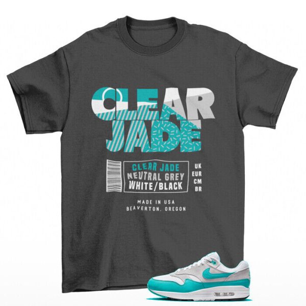 Box Label Clear Jade Shirt Grey to Match Air Max 1 SC Clear Jade Jezsport.com