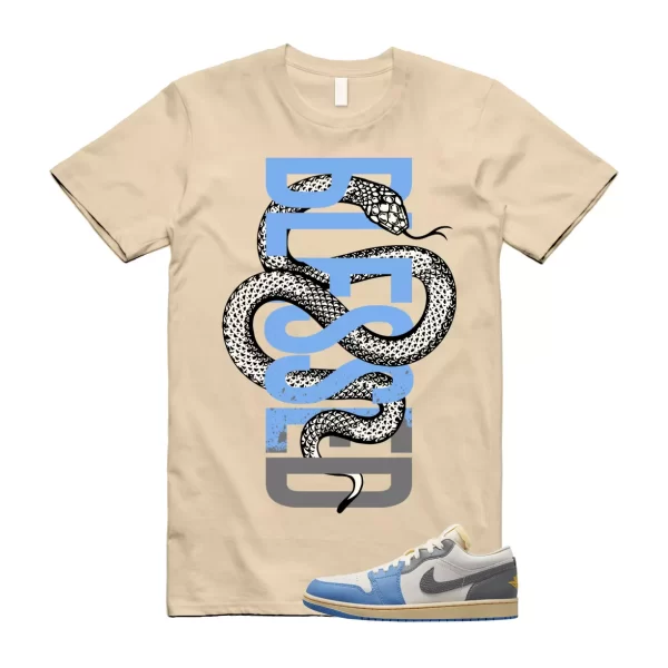 SNAKE Shirt to match Air Jordan1 Low SE Tokyo Vintage Dutch Blue Smoke Grey Sail Jezsport.com