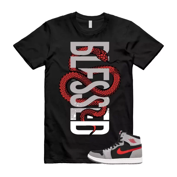 SNAKEBLS T Shirt to match Air Jordan 1 High Zoom Comfort 2 Fire Red Cement Grey Jezsport.com