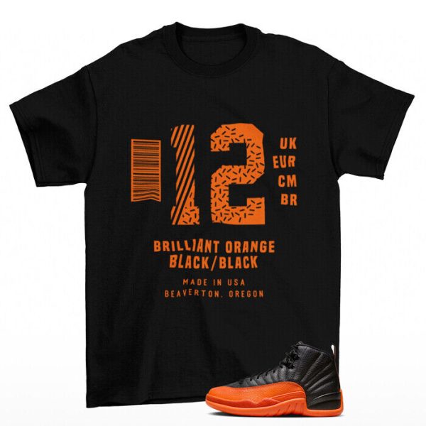 Box Label Shirt to Match Jordan 12 Retro Brilliant Orange Jezsport.com