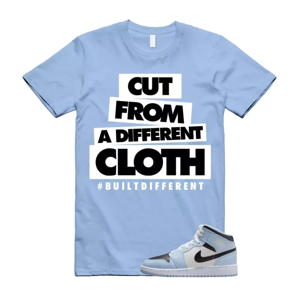 CLOTH T Shirt to match Air Jordan 1 Mid GS Ice Blue Sail Black White UNC Jezsport.com