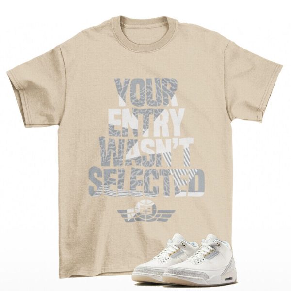 Sneaker Raffle Shirt Ivory to Match Jordan 3 Retro Craft Ivory Jezsport.com