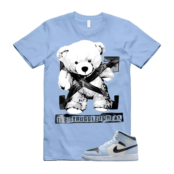 STRUG T Shirt to match Air Jordan 1 Mid GS Ice Blue Sail Black White UNC Jezsport.com