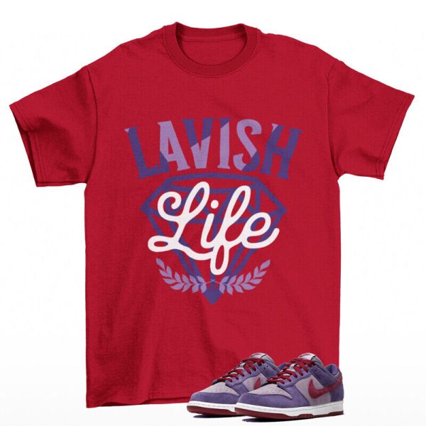 Lavish Sneaker Shirt Red to Match Dunk Low Plum Jezsport.com