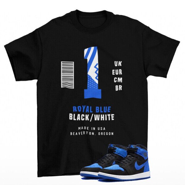 Box Label Shirt to Match Jordan 1 High OG Royal Reimagined Jezsport.com