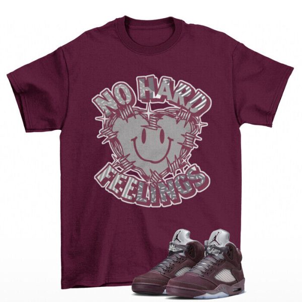 Feelings Burgundy Shirt to Match Jordan 5 Retro Burgundy Jezsport.com