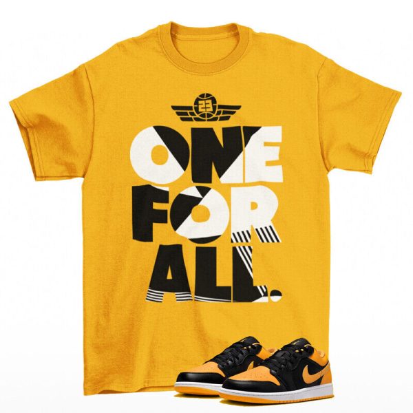 One For All Shirt Yellow to Match Air Jordan 1 Low Yellow Ochre Jezsport.com