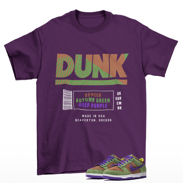 Box Label Sneaker Shirt Purple to Match Dunk Low Veneer Jezsport.com