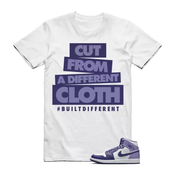 CLOTH T Shirt to match Air Jordan 1 Mid Sky J Light Purple Blueberry White Jezsport.com