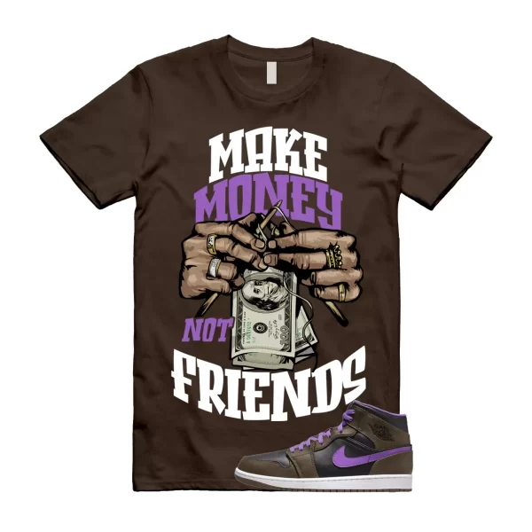 MM T Shirt to match Air Jordan 1 Mid Palomino Purple Mocha Wild Berry Black Jezsport.com