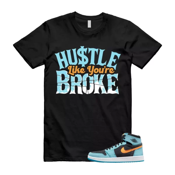 BROKE Shirt to match Air Jordan 1 High Zoom Comfort 2 Black Teal Bright Citrus Jezsport.com