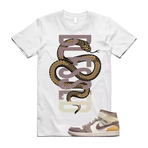 SNAKE T Shirt to match Air Jordan 1 Mid SE Craft Inside Out Taupe Haze Sail Gold Jezsport.com