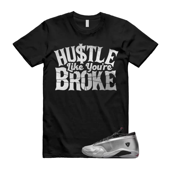 BROKE T Shirt to match Air Jordan 14 Low WMNS Metallic Silver Fire Red Wolf Grey Jezsport.com