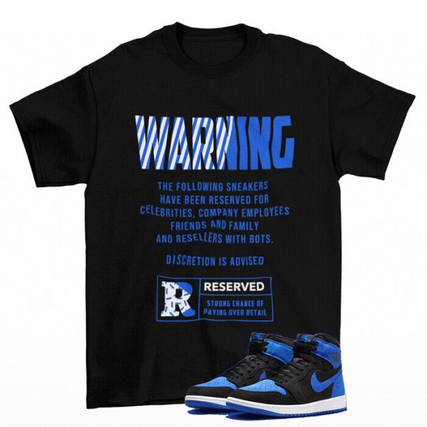 Reserved Shirt Black to Match Jordan 1 High OG Royal Reimagined Jezsport.com