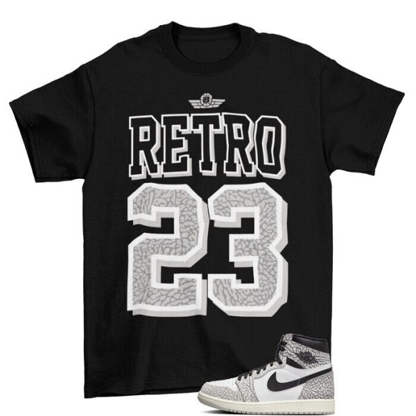 Retro 23 Cement Shirt to Match Jordan 1 Retro High OG White Cement Jezsport.com