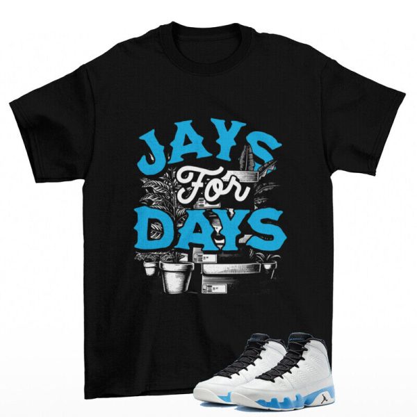 Stacked Sneaker Shirt Black to Match Jordan 9 Retro Powder Blue Jezsport.com