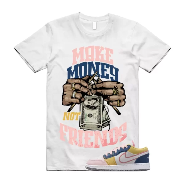 MM T Shirt to match Air Jordan 1 Low GS Multi Canvas Coral Chalk French Blue Jezsport.com