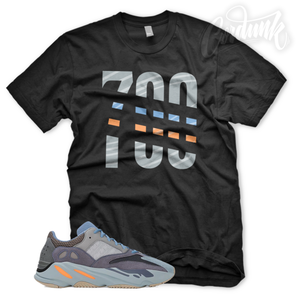 New "700" T Shirt for YZ Boost 700 Carbon Blue Jezsport.com