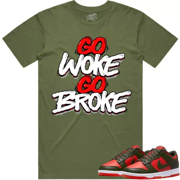 Mystic Red Dunks Shirt to Match - RED GO WOKE GO BROKE Jezsport.com