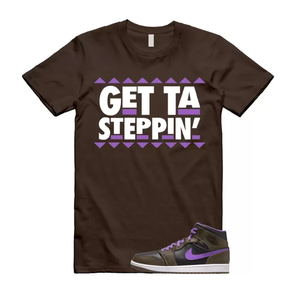 GET T Shirt to match Air Jordan 1 Mid Palomino Purple Mocha Wild Berry Black Jezsport.com