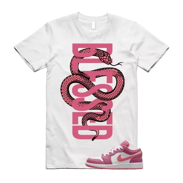 SNAKEBLS T Shirt to match 1 Low GS Desert Berry Coral Chalk White Wild Pink WMNS Jezsport.com