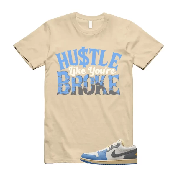 BROKE Shirt to match Air Jordan1 Low SE Tokyo Vintage Dutch Blue Smoke Grey Sail Jezsport.com