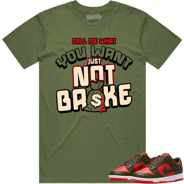 Mystic Red Dunks Shirt to Match - OLIVE NOT BROKE Jezsport.com