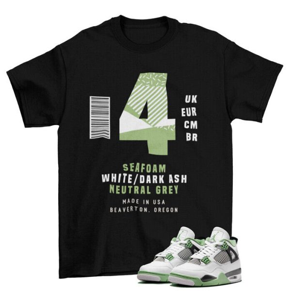 Box Label Sneaker Shirt to Match Jordan 4 Retro Seafoam Oil Green Jezsport.com