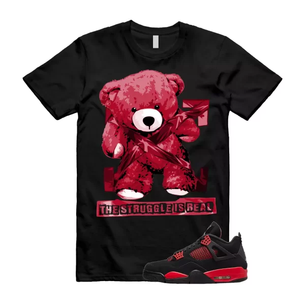 STRUG T Shirt to match Air Jordan 4 Red Thunder Black Multi Color Crimson White Jezsport.com