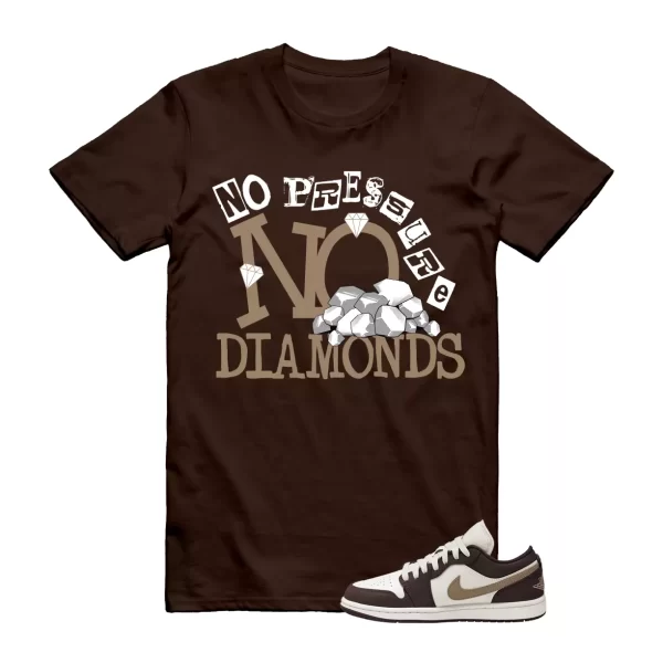 DIAMOND T Shirt to match Air Jordan 1 Low Shadow Brown Kelp Sail Jezsport.com