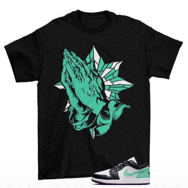 Blessed Shirt Black to Match Jordan 1 Low Green Glow Jezsport.com