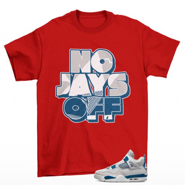 Jay All Day Sneaker Shirt Red to Match Jordan 4 Industrial Blue