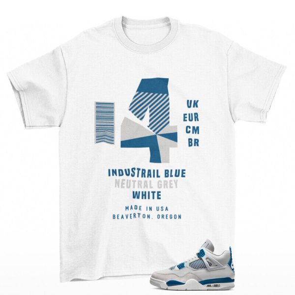 Sneaker Label Shirt White to Match Jordan 4 Industrial Blue Jezsport.com