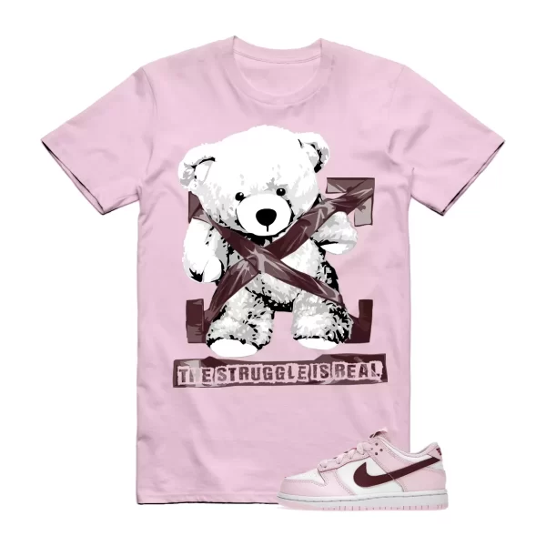 STRUG T Shirt to match N Dunk Low Pink Foam Dark Beetroot Red White Maroon Jezsport.com