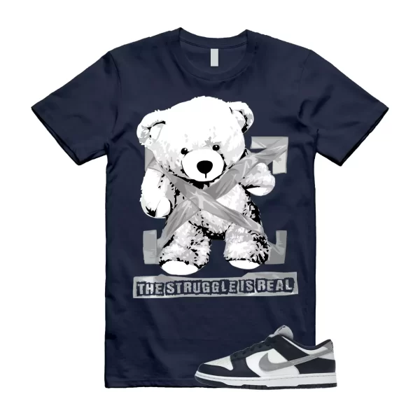 STRUG T Shirt to match N Dunk Low Midnight Navy Summit White Light Smoke Grey Jezsport.com