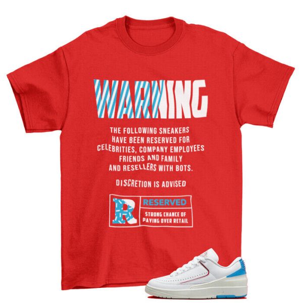 Reserved Shirt to Match Jordan 2 Retro Low Gym Red Powder Blue / DX4401-164