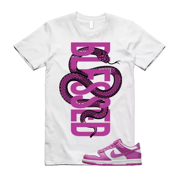 SNAKEBLS T Shirt to match N Dunk Low GS Active Fuchsia White Kids Jezsport.com