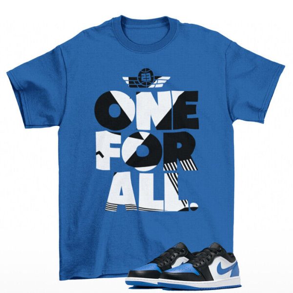 One For All Royal Shirt to Match Jordan 1 Low Royal Toe Jezsport.com