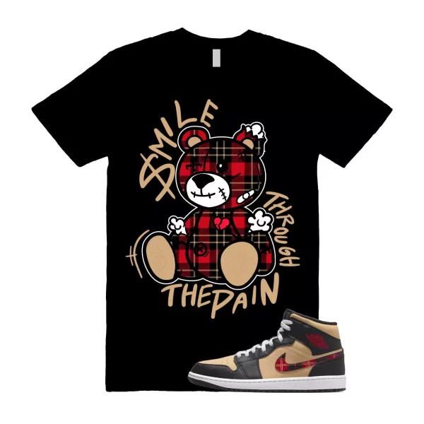 SM2 T Shirt to match Mid Tartan Tan Black Red Plaid Sesame Fire Red Jezsport.com