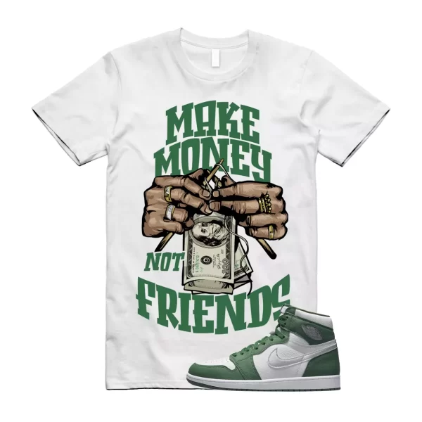 MM T Shirt to match Jordan 1 Retro High OG Gorge Green Metallic Silver White Jezsport.com