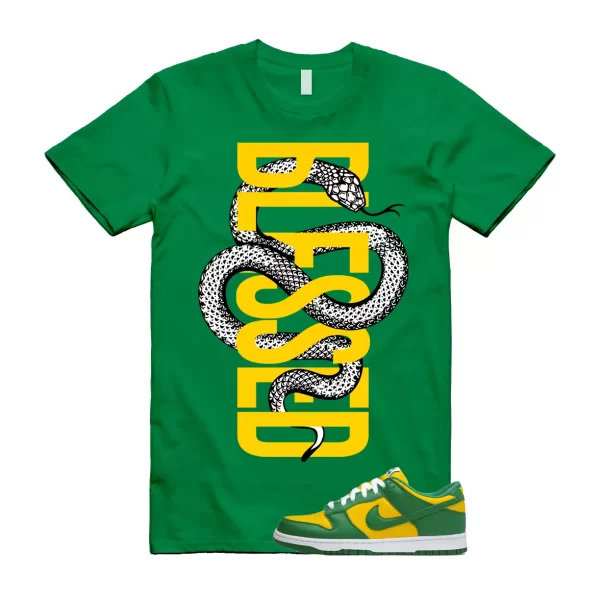 SNAKEBLS T Shirt to match N Dunk Low Brazil Varsity Maize Pine Green White SP OG Jezsport.com