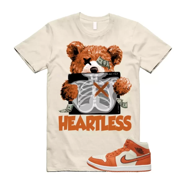 HEART T Shirt to match Air Jordan 1 Mid SE WMNS Coconut Milk Sport Spice Sail Jezsport.com