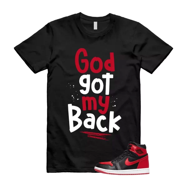 Satin Bred 1 University Red White Black Retro High OG T Shirt Match GOD Jezsport.com