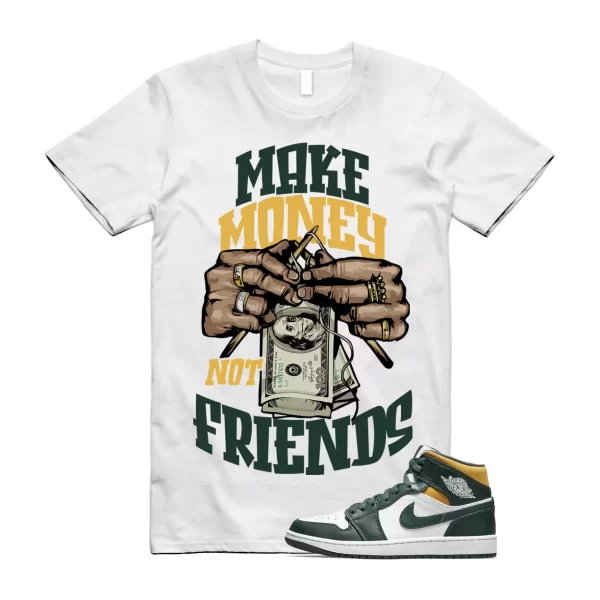 MM Shirt to match Jordan 1 Mid Sonic GS Dark Green Yellow Seattle Pine Noble Jezsport.com