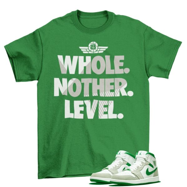 Next Level Shirt to Match Air Jordan 1 Mid SE Grey Pine Green DC7294-103 Jezsport.com