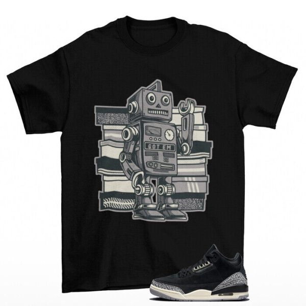 Sneaker Bot Off Noir Shirt to Match Jordan 3 Retro Off Noir CK9246-001 Jezsport.com