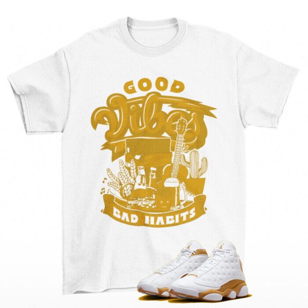 Vibes Wheat Shirt White to Match Jordan 13 Retro Wheat 414571-171 Jezsport.com