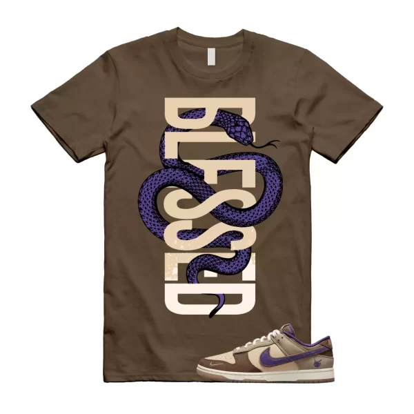 SNAKEBLS T Shirt to match N Dunk Low Setsubun Tan Brown Purple Beige Jezsport.com