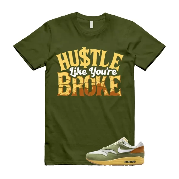 BROKE T Shirt to match N Air Max 1 Design By Japan White Green Orange Sting Jezsport.com