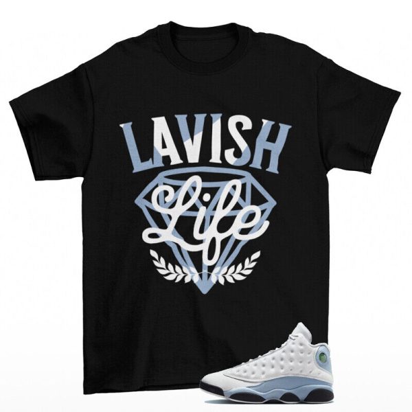 Lavish Shirt Black to Match Air Jordan 13 Blue Grey 414571 170 Jezsport.com